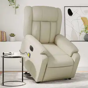 Comparateur de prix : vidaXL Fauteuil inclinable de massage électrique crème similicuir