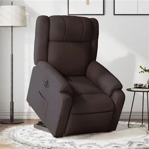 vidaXL Fauteuil inclinable électrique marron foncé tissu pas cher