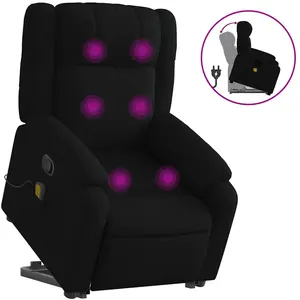 vidaXL Fauteuil de massage inclinable Noir Tissu pas cher