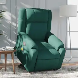 Comparateur de prix : vidaXL Fauteuil inclinable de massage Vert foncé Tissu