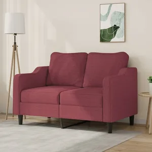 vidaXL Canapé à 2 places Rouge bordeaux 120 cm Tissu pas cher