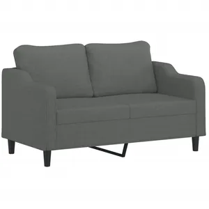 vidaXL Canapé à 2 places Gris foncé 140 cm Tissu pas cher