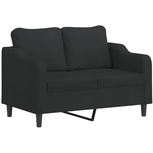 vidaXL Canapé à 2 places Noir 120 cm Tissu pas cher