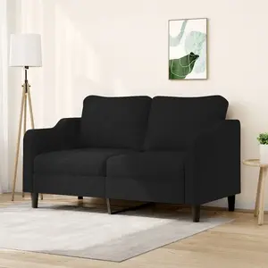 vidaXL Canapé à 2 places Noir 140 cm Tissu pas cher