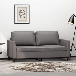 vidaXL Canapé à 2 places Gris 140 cm Similicuir pas cher