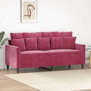 vidaXL Canapé à 2 places Rouge bordeaux 140 cm Velours pas cher
