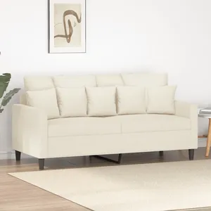 vidaXL Canapé à 2 places Crème 140 cm Velours pas cher