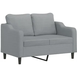 vidaXL Canapé à 2 places Gris clair 120 cm Tissu pas cher
