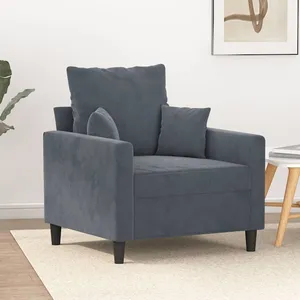 vidaXL Fauteuil Gris foncé 60 cm Velours pas cher