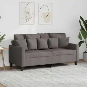 vidaXL Canapé à 2 places Taupe 140 cm Tissu pas cher