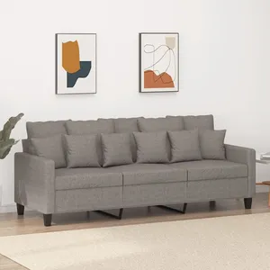 vidaXL Canapé à 3 places Taupe 180 cm Tissu pas cher