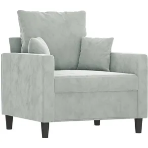 vidaXL Fauteuil Gris clair 60 cm Velours pas cher