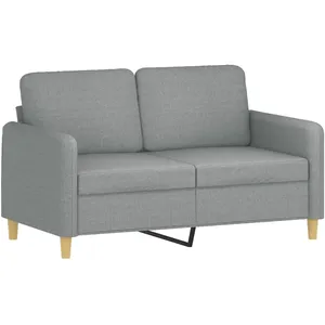 vidaXL Canapé à 2 places Gris clair 120 cm Tissu pas cher