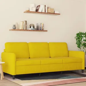 vidaXL Canapé à 3 places Jaune 180 cm Velours pas cher