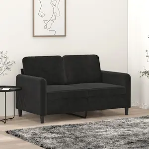 Comparateur de prix : vidaXL Canapé à 2 places Noir 120 cm Velours