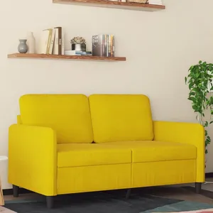 vidaXL Canapé à 2 places Jaune 120 cm Velours pas cher