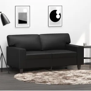 vidaXL Canapé à 2 places Noir 120 cm Similicuir pas cher