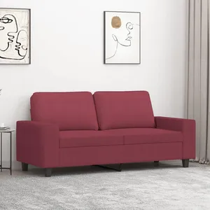 Comparateur de prix : vidaXL Canapé à 2 places Rouge bordeaux 140 cm Tissu