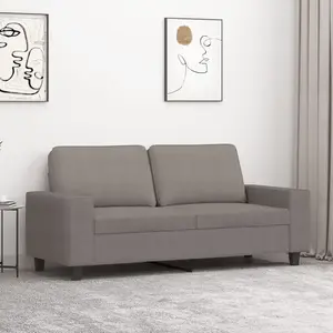 vidaXL Canapé à 2 places Taupe 140 cm Tissu pas cher