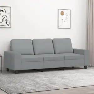 vidaXL Canapé à 3 places Gris clair 180 cm Tissu pas cher