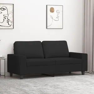 vidaXL Canapé à 2 places Noir 140 cm Tissu pas cher