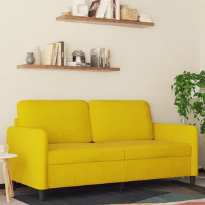 vidaXL Canapé à 2 places Jaune 140 cm Velours pas cher