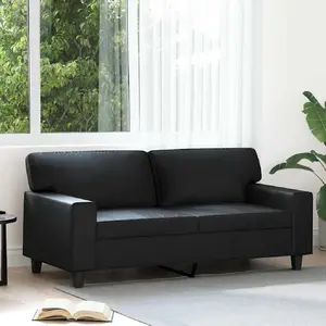 vidaXL Canapé à 2 places Noir 140 cm Similicuir pas cher
