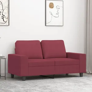 vidaXL Canapé à 2 places Rouge bordeaux 120 cm Tissu pas cher
