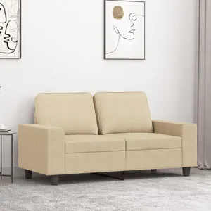 vidaXL Canapé à 2 places Crème 120 cm Tissu pas cher