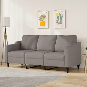 vidaXL Canapé à 3 places Taupe 180 cm Tissu pas cher