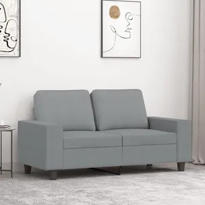 vidaXL Canapé à 2 places Gris clair 120 cm Tissu pas cher