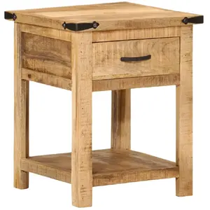Comparateur de prix : vidaXL Table de chevet 40x40x50 cm bois de manguier massif