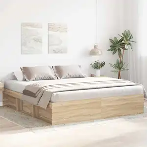 vidaXL Cadre de lit chêne Sonoma 180x200 cm super king pas cher