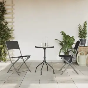 Comparateur de prix : vidaXL Vidaxl Ensemble À Manger De Jardin 3 Pcs Noir Acier