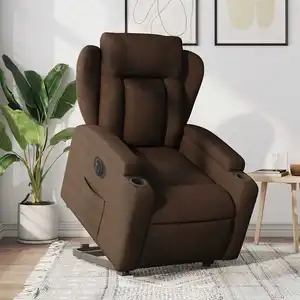 Comparateur de prix : vidaXL Fauteuil inclinable électrique marron tissu