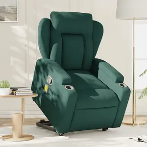 Comparateur de prix : vidaXL Fauteuil inclinable de massage Vert foncé Tissu