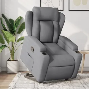 vidaXL Fauteuil inclinable Gris clair Tissu pas cher