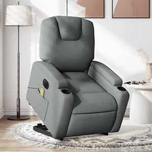 Comparateur de prix : vidaXL Fauteuil inclinable de massage électrique Gris foncé Tissu