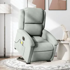 Comparateur de prix : vidaXL Fauteuil inclinable de massage électrique gris clair velours