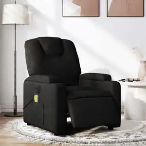 vidaXL Fauteuil de massage inclinable électrique Noir Tissu pas cher