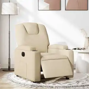 vidaXL Fauteuil inclinable électrique Crème Tissu pas cher