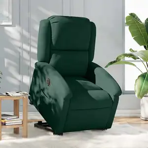 Comparateur de prix : vidaXL Fauteuil inclinable électrique vert foncé velours
