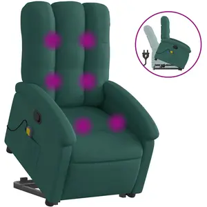 Comparateur de prix : vidaXL Fauteuil inclinable de massage Vert foncé Tissu