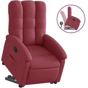 vidaXL Fauteuil inclinable rouge bordeaux tissu pas cher