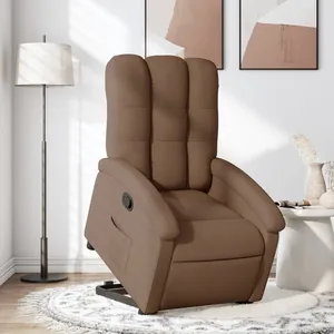 vidaXL Fauteuil inclinable Marron Tissu pas cher