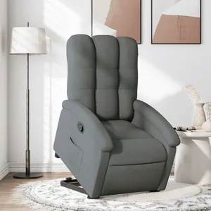 vidaXL Fauteuil inclinable Gris foncé Tissu pas cher