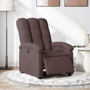 Comparateur de prix : vidaXL Fauteuil inclinable électrique Marron foncé Tissu