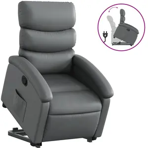 vidaXL Fauteuil inclinable Gris Similicuir pas cher