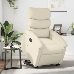 Comparateur de prix : vidaXL Fauteuil inclinable électrique crème similicuir