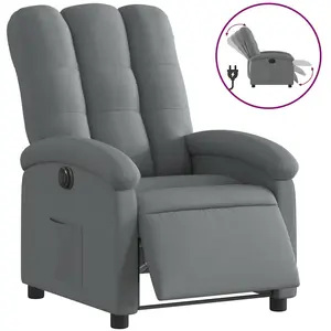 vidaXL Fauteuil inclinable électrique Gris foncé Tissu pas cher